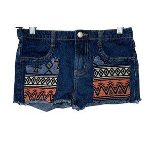 Hayden Girls Denim Shorts 11/12 Patchwork Boho Cut Offs Blue Jean Summer